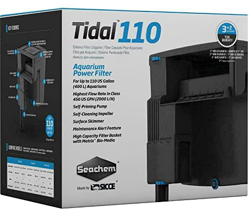 Tidal 110 Filtre Cascade pour Aquarium, 400 L