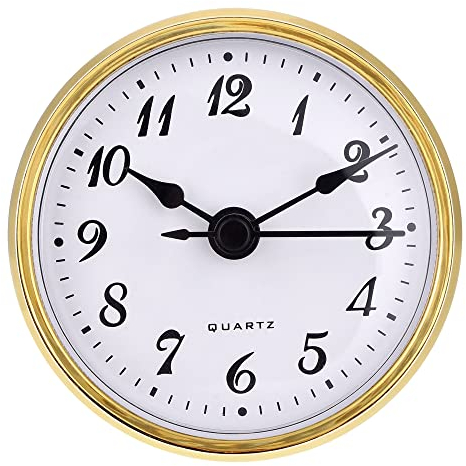 HICARER 70 mm Quarz-Uhren-Einsatz, goldfarbener Rand, arabische Ziffern, Quarzwerk (goldfarbener Rand)