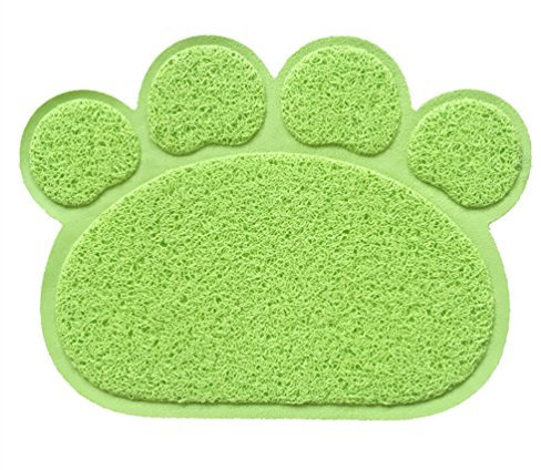 Hunde Vorleger Matte Pad,KINGCOO Katzentoilette Matratze Haustier-Tischset Platzmatte Tischmatte für Hunde Katzen,30X40CM Kleine Elastische PVC Pfote Desig (Grün)