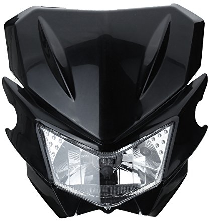 Alamor 12V H4 Lampe De Tête Universelle Moto pour Yamaha Dual Sport Street Fighter Dirtbike - Noir