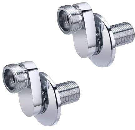 2 Raccords Excentrés de 25 millimètres avec Rosaces pour Robinetterie Mâle 15x21 - Mâle 20x27 NOYON & THIEBAULT