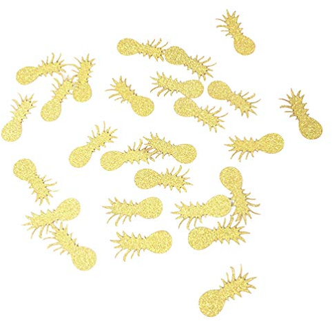 Amosfun Glitzer Konfetti Ananas Form Streudeko Tischdeko für Hochzeit Geburtstag Hawaii Party Deko 100 Stücke (Golden)