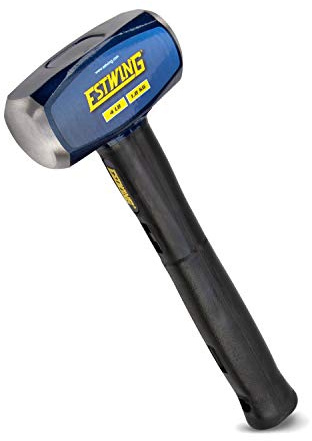 Estwing 4-Pound Club Sledge Hammer for Demolition/Stake Driving, 50-55 HRC, Locked Head, 12-Inch Indestructible Handle with Vulcanized Rubber Overlay, Reinforced Lanyard Hole