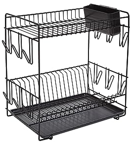 Sauvic Escurreplatos plastificado Negro, Grande