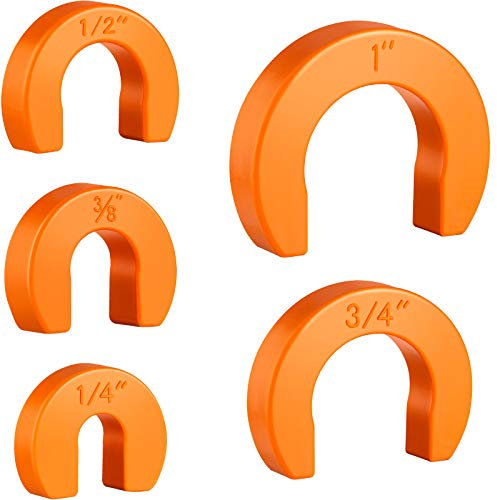 Hotop 5-Piece Disconnect Clip Tool Set - Push-fit Fitting Removal Tools for Easy Disconnection, Includes 5 Sizes 1/4, 3/8, 1/2, 3/4, and 1 Inch(Orange)