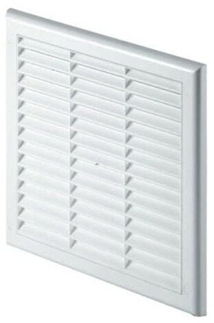 White Air Vent Grille - 300mm x 300mm - with Fly Screen 12 x 12 - Duct Ventilation Cover.