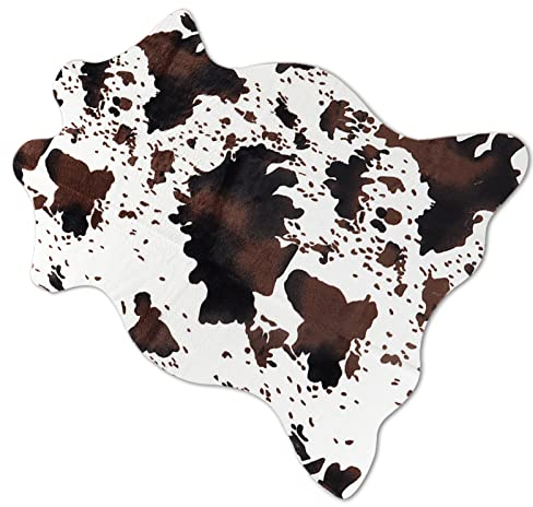 Teppich mit Kuh-Druck, Kunstleder-Teppich, niedlicher Teppich, lustige Western-Zimmerdekoration für Schlafzimmer, Wohnzimmer, rutschfest (109,2 x 73,7 cm) (MC001 - CW01)