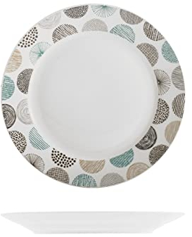 Home Lolly Lot de 6 assiettes plates, porcelaine, aile, 24 cm