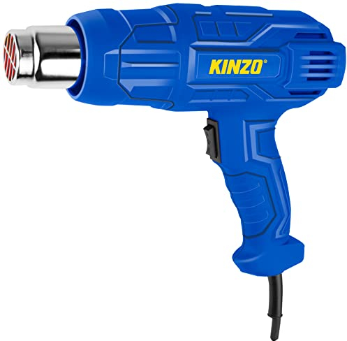 Kinzo Heißluftfön - 230V - Blau - 350 bis 600 Grad - 2 Heizstufen - Farbbrenner