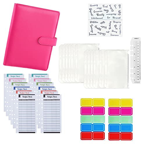Feuilles de budget, autocollants et r¨¨gle, 30 pi¨¨ces de reliure A6, enveloppes d'argent pour le budget