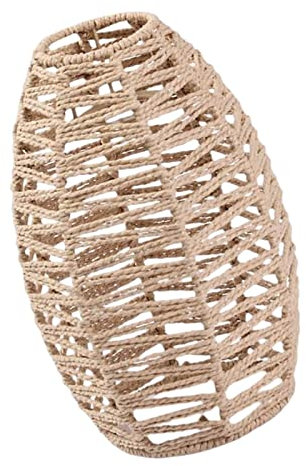 perfk Paralume per lampada a sospensione Paralume per plafoniera Boho Paralume in carta Corda in vimini Rattan Copri lampadario intrecciato per sala da, Stile D