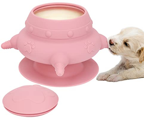 Apetpup Puppy Feeder Milk Bowl for Nursing Puppy, 4 Teats Puppy Bottles for Multiple Puppies, 240ml Doggie Bubble Feeder Puppy Bottles