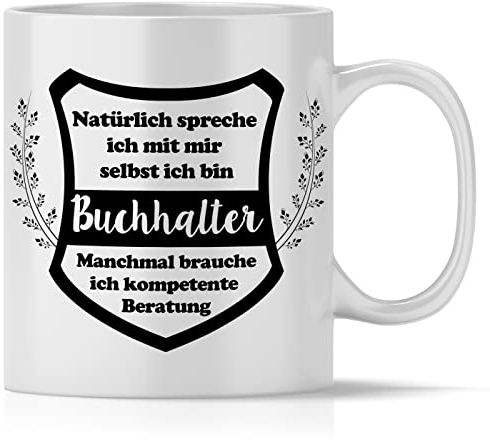 mindmonkeys® Tasse mit Spruch Kompetente Beratung Buchhalter Buchhalter als Dankeschön Geschenk Geschnekidee zum Geburtstag Keramik 300 ml