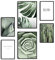 decomonkey | 6er Poster Set OHNE Bilderrahmen | Natur Pflanzen | 4 x DIN A4 & 2 x DIN A3 | Wohnzimmer Schlafzimmer Wandposter Blider Collage Modern Wanddeko Grün Grau Weiß Abstrakt Sprüche