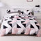 OLDBIAO Bettwäsche 200x200 cm 3er Set Rosa Schwarz Geometrisch Design mit Dreieck Karo Punkt, Weiche Pflegeleicht Mikrofaser Bettbezug und 2 Kissenbezüge 80x80cm mit Reißverschluss