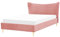 Lit Double en Velours Rose 160 x 200 cm Tête de Lit Concave Pieds Dorés Chaleix