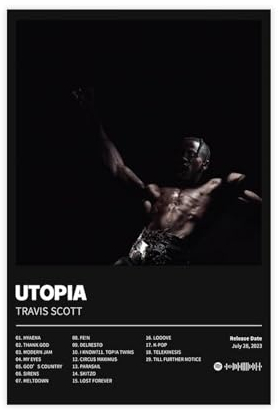 EYEZER Utopia – Musikalbum-Poster, Leinwandposter, Wandkunst, Dekordruck, Bild, Gemälde für Wohnzimmer, Schlafzimmer, Dekoration, ungerahmt, 30 x 45 cm