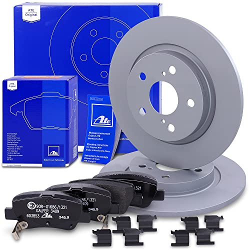 ATE Bremsenset Hinterachse inkl. Bremsscheiben hinten Ø 290 mm voll und Bremsbeläge hinten Kompatibel mit TOYOTA AVENSIS Kombi (_T27_), AVENSIS Stufenheck (_T27_)