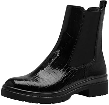 Tamaris Women's Chelsea Boots 1-25428-43, Black Croco., 7.5 UK
