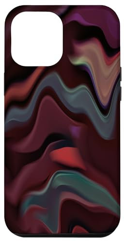 iPhone 15 Pro Max Liquid Metal abstract swirl paint all over cover wine Case