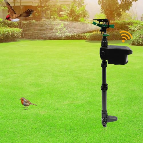 GCIUEMMH Outdoor Solar Repellent für Yard - Motion Activated Water Spray Garten Sprinkler Bewässerungssystem Bewegungsaktivierter Sprinkler Bewegungsmelder Gartensprenger mit Tag & Nacht Erkennung