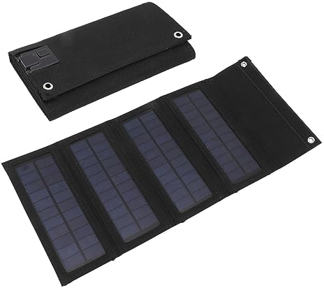 Chargeur de Panneau Solaire Pliable 40w, Sac de D'énergie Solaire 4 Fois pour d'urgence, Chargeur de Téléphone de Camping en Plein Air Randonnée (Black)