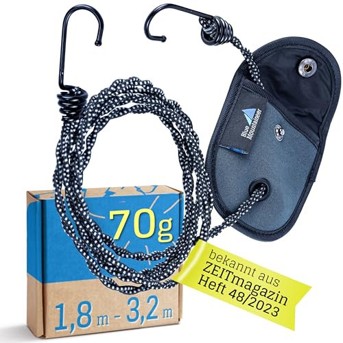 Camping Wäscheleine (3 m, reflektierend) mit Saugnäpfen für Reise, Vanlife, Badewanne, Wohnwagen und Balkon. Reisewäscheleine Schwarz