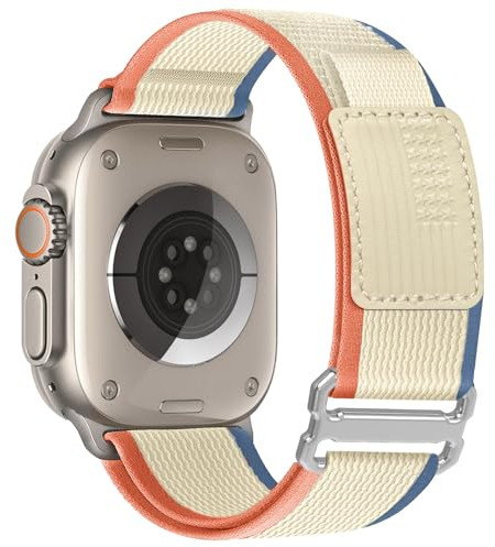 Trail Loop Nylon Armband Kompatibel mit Apple Watch Ultra 2/Ultra Armband 49mm 46mm 45mm 44mm für Männer Frauen, Sport Nylon Geflochtener Strap für iWatch Ultra 2/Ultra/Series 10 SE 9/8/7/6/5/4