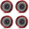 4x Borbet Felgen Alufelgen B 8x17 ET35 5x112 black rim red kompatibel mit VW Arteon Beetle CC Cross Golf Cross Touran e-Golf Eos Golf Jetta