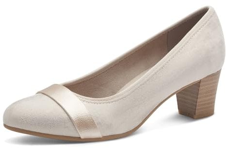 Jana Damen Pumps mit Glitzerdetails Vegan, Mehrfarbig (Beige/Gold), 40 EU