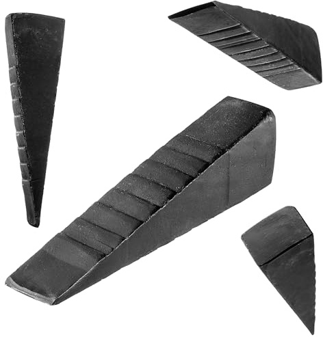 KADAX Holzspaltkeil aus Stahl, 26,5x5x7 cm, Spaltkeil, Manueller Keil zum Fällen und Spalten von Holz, Robuster Splitterkeil, Spaltgranate, Nachsetzkeil