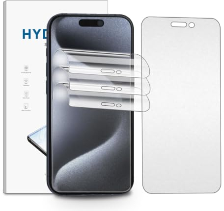 nvskvd Matt Hydrogel Folie für iPhone 15 Pro, 3 Stück Entspiegelte TPU Schutzfolie Flexible Displayschutzfolie Display Blendschutz, Anti-Fingerabdruck