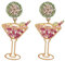 Montesy 1 Pair for Creative Fruit Earrings Wholesale High Wine Glass Lemon Earrings Coloring Diamond Earrings