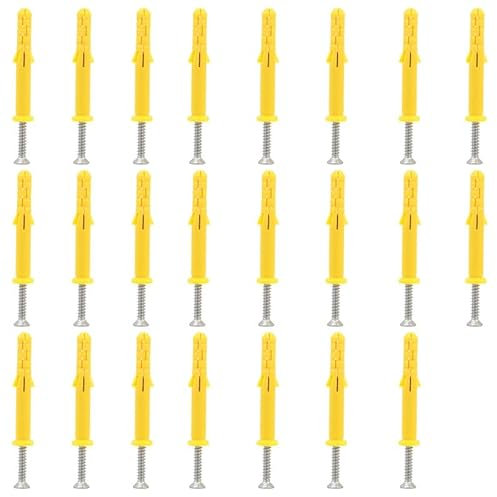Tasselli da parete M10 x 60 mm con viti autofilettanti, viti a testa piatta Phillips in acciaio inossidabile 304, tappi a vite in plastica, bulloni di fissaggio per mobili in legno e cartongesso, 20