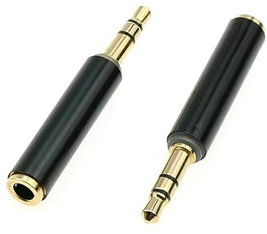 London Express 3.5mm TRRS Female to TRS Male Microphone Adapter Auxiliary Stereo Converter Audio Jack Connector for Microphone with TRS Mic Jack - 2PCS