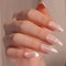 TOMICCA 24 Pièces Faux Ongles French avec Colle, Amande Moyen Artificiels Acryliques Pleine Couverture Capsule Français Ongles pour DIY Nail Art Décoration pour Femmes et Filles