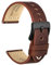 WOCCI 21mm Antikes Uhrenarmband für Herren, Sattelleder, Schwarze Schnalle (Pekannussbraun)