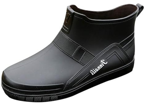 WKAYsIV Stivaletto Moto da Acqua Uomo Pioggia Impermeabili Antivento Moda Nuovi Stili Alti di Gomma Polpaccio Largo 42 15.99