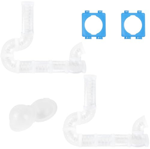 2 Hamsterröhren Kits, DIY Hamster Tunnel Abenteuer Externe Rohr, Transparent Verbindungsstrecke Rattenspielzeug Hamsterkäfig Zubehör für Hamster Maus Kleintiere Sport Erweitern Sie den Raum (Weiß)