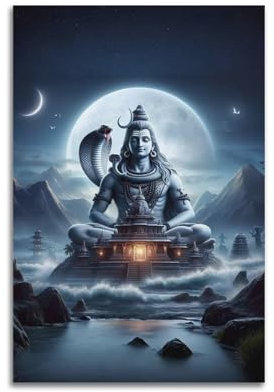 CHxdxge Lord Shiva Art Poster Poster Dekorative Malerei Leinwand Wandkunst Wohnzimmer Poster Schlafzimmer Malerei,Wandkunst Bilddruck Moderne Familienzimmer Dekor 08x12inch(20x30cm)