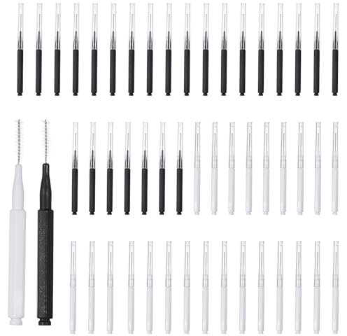 JJUNW Lot de 50 mini brosses interdentaires portables avec revêtement - Brosse de nettoyage buccale multifonction - Pour le nettoyage entre les dents