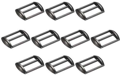 QUARKZMAN 10 Stück Metall Baseball Cap Schnalle, Verstellbarer Cap Riemen Versteller Schieber Taschengurt Riemenhalter Hardware Zubehör für die Herstellung von Geldbörsen, Schwarz Latte