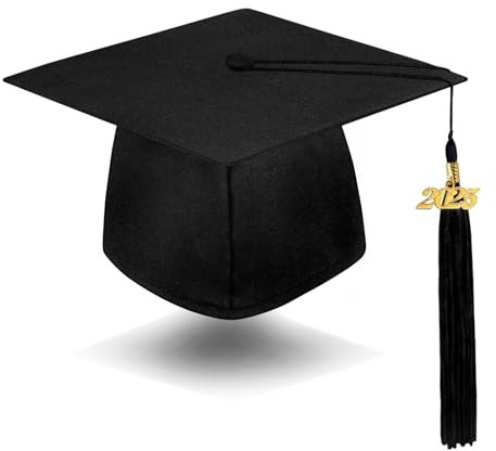 Sinaikepoo Bachelor Hut Doktorhut 2025 Graduation Hat Absolventenhut für Bachelor Master Uni mit 2025 Anhänger Quaste