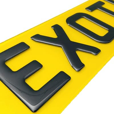 LA BONITA UK Acrylic Number Plates Rear/Front/Pair 3D, 4D, 4DGel for Automotive, Home or Outdoor Use