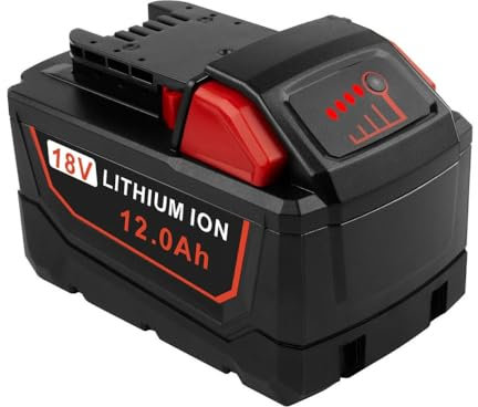 Batterie de Rechange 12 000 mAh Compatible avec Les Outils sans Fil Milwaukee M18 18 V Li-ION, scie électrique, Marteau et cloueuse, 1 pièce