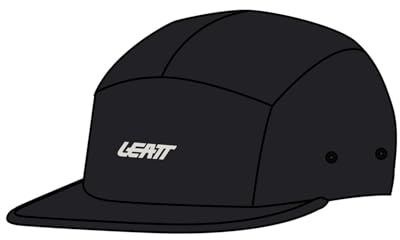 Leatt Cap 5-Panel - Casual 5-Panel Cap mit flachem Schirm | S-XL | Schwarz