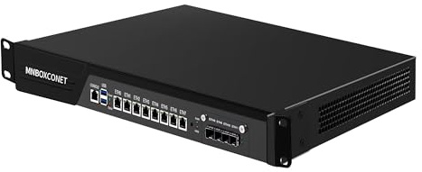 MNBOXCONET 1U Firewall Server 19'' Rackmount Router Appliance Core i5-7500, 4 x 10GBE B250 Redundant Power Supply 8 x 2.5 Gigabit LAN Console OPNsense, VGA, DDR4 8GB RAM 128GB SSD