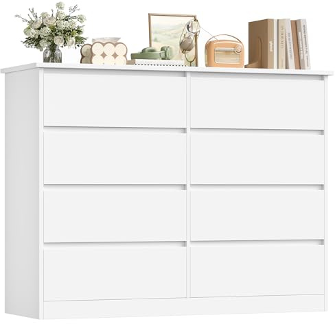 FOREHILL Kommode mit 8 Schubladen 120 cm breit Sideboard Komodenschrank