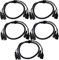 5er Set Pronomic Stage IECD-1 DMX Hybridkabel C/DMX (Kombi-Kabel für Stromversorgung und DMX-Signal, Länge: 1 m) Schwarz