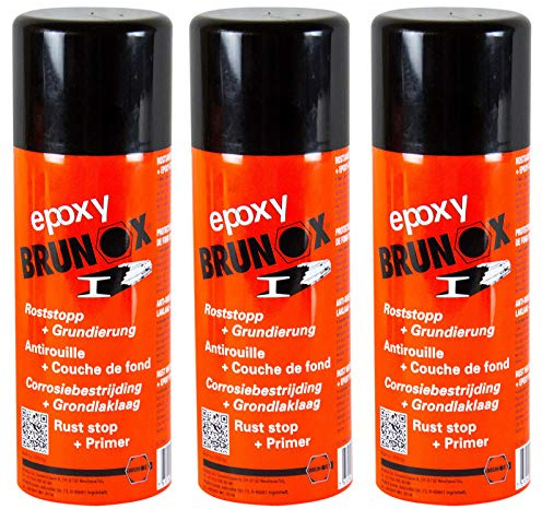Brunox 3 x Epoxy Rust Converter Protection Stop Primer 400 ml